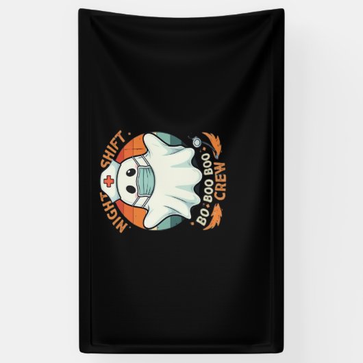 ハロウィン不気味ナースおもしろい幽霊コスチュームBoo 横断幕 (縦)