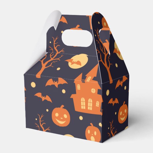 ハロウィン不気味ハウスこうもりツリーズカボチャパーティー フェイバーボックス (裏面サイド)