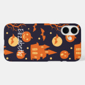 ハロウィン不気味ハウスこうもりツリーズパンプキンパターン Case-Mate iPhoneケース (裏面 (横))