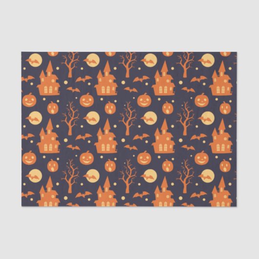 ハロウィン不気味ハウスこうもりツリーズパンプキンフェスティバル 薄葉紙 (正面)
