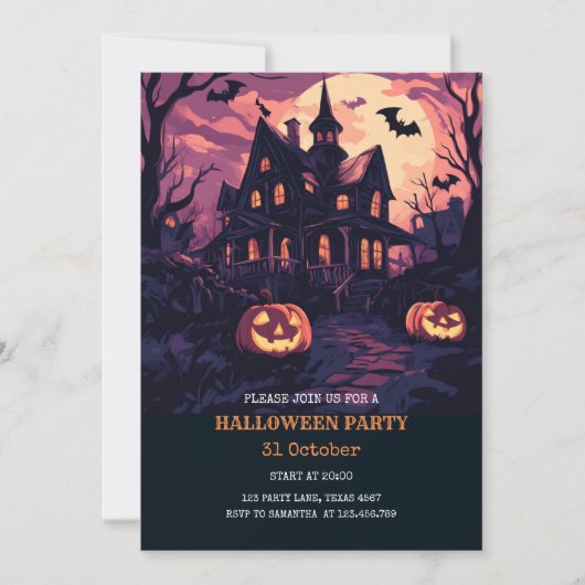 ハロウィン不気味ハウスアットナイトパーティー シーズンカード (正面)