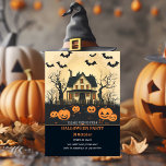 ハロウィン不気味ハウスアットナイトパーティー シーズンカード<br><div class="desc">招待状おもしろいハロウィーンお祝いの夜のパーティの招待状で不気味お客様をハローウィーンハウスに！暗く月明かりの空を背景に印象的な家のシルエットが登場し、幽霊のようなおもしろいの夜に最適なトーンを設定。あなたは衣装パーティーや家幽霊のよく出る屋、不気味な集まりを開催する場合でも、この招待は必ずあなたのゲストを興奮させる。おカスタマイズ前のパーティー詳細と一緒に彼らの棘を冷却を送る。良い恐怖を愛するハロウィーン愛好家に理想的。ハロウィーンの忘れられない準備をしろ！</div>