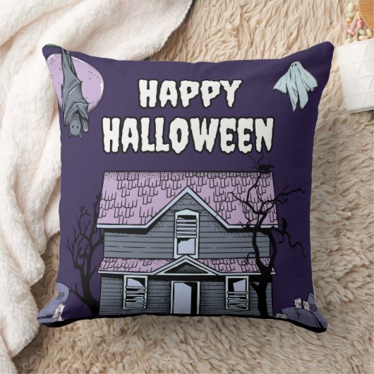 ハロウィン不気味ハウス装飾用クッション クッション (ブランケット)