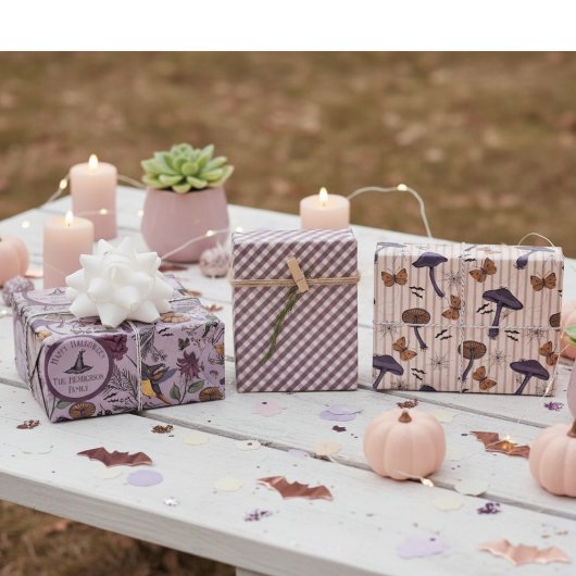 ハロウィン不気味ハミングバード&バタフライガーデン ラッピングペーパーシート