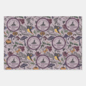 ハロウィン不気味ハミングバード&バタフライガーデン ラッピングペーパーシート (正面)