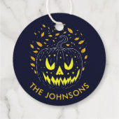 ハロウィン不気味ハロウィーンのカボチャのちょうちんホラーパンプキン フェイバータグ (裏面)
