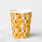 ハロウィン不気味ハロウィーンのカボチャのちょうちん不気味幽霊 紙コップ (右)