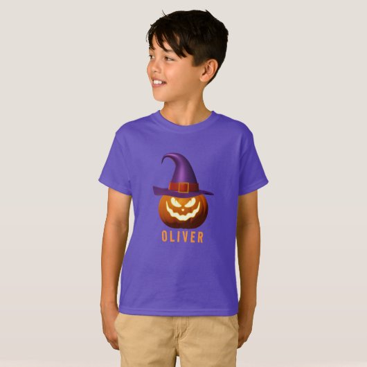 ハロウィン不気味ハロウィーンのカボチャのちょうちん名 Tシャツ (正面フル)