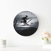 ハロウィン不気味バックグラウンドヴィンテージデザイン ラージ壁時計 (ホーム)