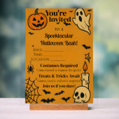 ハロウィン不気味バッシュ招待状 | 幽霊とゲーム アクリルサイン (ニュートラル)