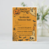 ハロウィン不気味バッシュ招待状 | 幽霊とゲーム サンキューカード (スタンド正面)