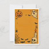 ハロウィン不気味バッシュ招待状 | 幽霊とゲーム サンキューカード (裏面)