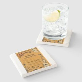 ハロウィン不気味バッシュ招待状 | 幽霊とゲーム ストーンコースター