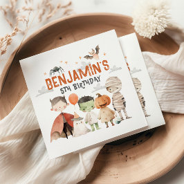 ハロウィン不気味バースデーパーティーナプキンス スタンダードカクテルナプキン