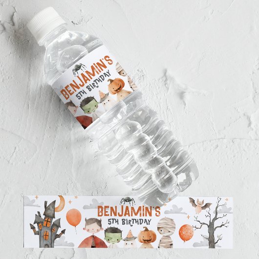 ハロウィン不気味バースデーパーティー水ボトルラベル ペットボトルラベル