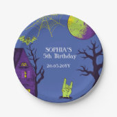 ハロウィン不気味バースデーパーティー ペーパープレート (正面)