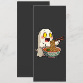 ハロウィン不気味パステルかわいい幽霊食べズラーメン セーブザデート (正面/裏面)