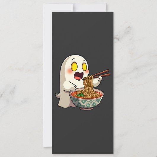 ハロウィン不気味パステルかわいい幽霊食べズラーメン セーブザデート (正面)