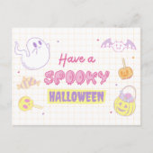 ハロウィン不気味パステル幽霊とキャンディを持っている ポストカード (正面)