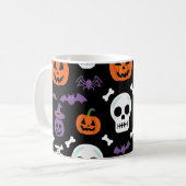 ハロウィン不気味パターン コーヒーマグカップ (正面左)
