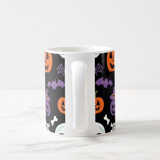 ハロウィン不気味パターン コーヒーマグカップ (ハンドル)