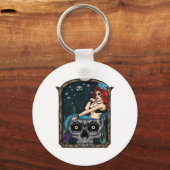 ハロウィン不気味パンクゴシックスカルマーメイド キーホルダー (正面)