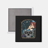 ハロウィン不気味パンクゴシックスカルマーメイド マグネット (正面/裏面)