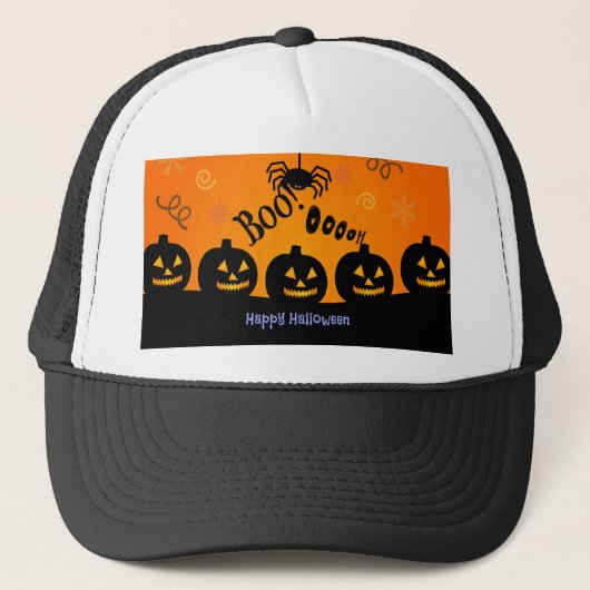 ハロウィン不気味パンプキンジャックオランタン キャップ (正面)
