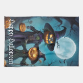ハロウィン不気味パンプキンデュオ キッチンタオル (横)