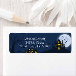 ハロウィン不気味パンプキンハ幽霊のよく出るウス ラベル