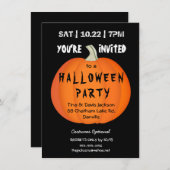 ハロウィン不気味パンプキンパーティの招待状 招待状 (正面/裏面)