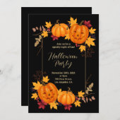 ハロウィン不気味パンプキンパーティの招待状 招待状 (正面/裏面)