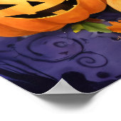 ハロウィン不気味パンプキンフレーム ポスター (角)