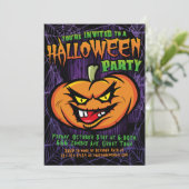 ハロウィン不気味パンプキンヘッド招待状 招待状 (スタンド正面)