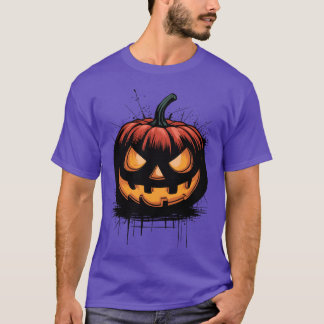 ハロウィン不気味パンプキンヴィンテージ Tシャツ