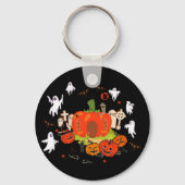ハロウィン不気味パンプキン墓地シーン キーホルダー (裏面)