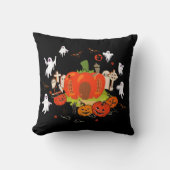 ハロウィン不気味パンプキン墓地シーン クッション (正面)