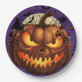 ハロウィン不気味パンプキン紙プレート🎃 ペーパープレート (正面)