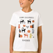 ハロウィン不気味パーソナライズされた猫 Tシャツ (正面)
