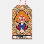 ハロウィン不気味ピエロレトロ不気味カラフル ギフトタグ (裏面)