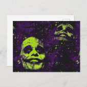 ハロウィン不気味ピエロ不気味シーズンパープル ポストカード (正面/裏面)