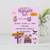 ハロウィン不気味ピンクバースデーパーティー 招待状 (スタンド正面)