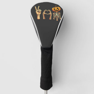 ハロウィン不気味ピースラバーパンプキンスケルトン ゴルフヘッドカバー