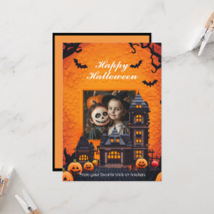 ハロウィン不気味ファミリーおもしろい カード