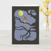 ハロウィン不気味フクロウ カード (黄色い花)