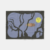 ハロウィン不気味フクロウ フリースブランケット (正面(横))
