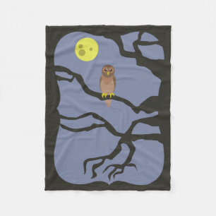 ハロウィン不気味フクロウ フリースブランケット
