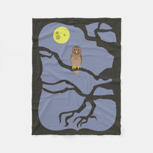 ハロウィン不気味フクロウ フリースブランケット (正面)