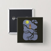 ハロウィン不気味フクロウ 缶バッジ (正面&裏面)