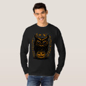 ハロウィン不気味フクロウ Tシャツ (正面フル)